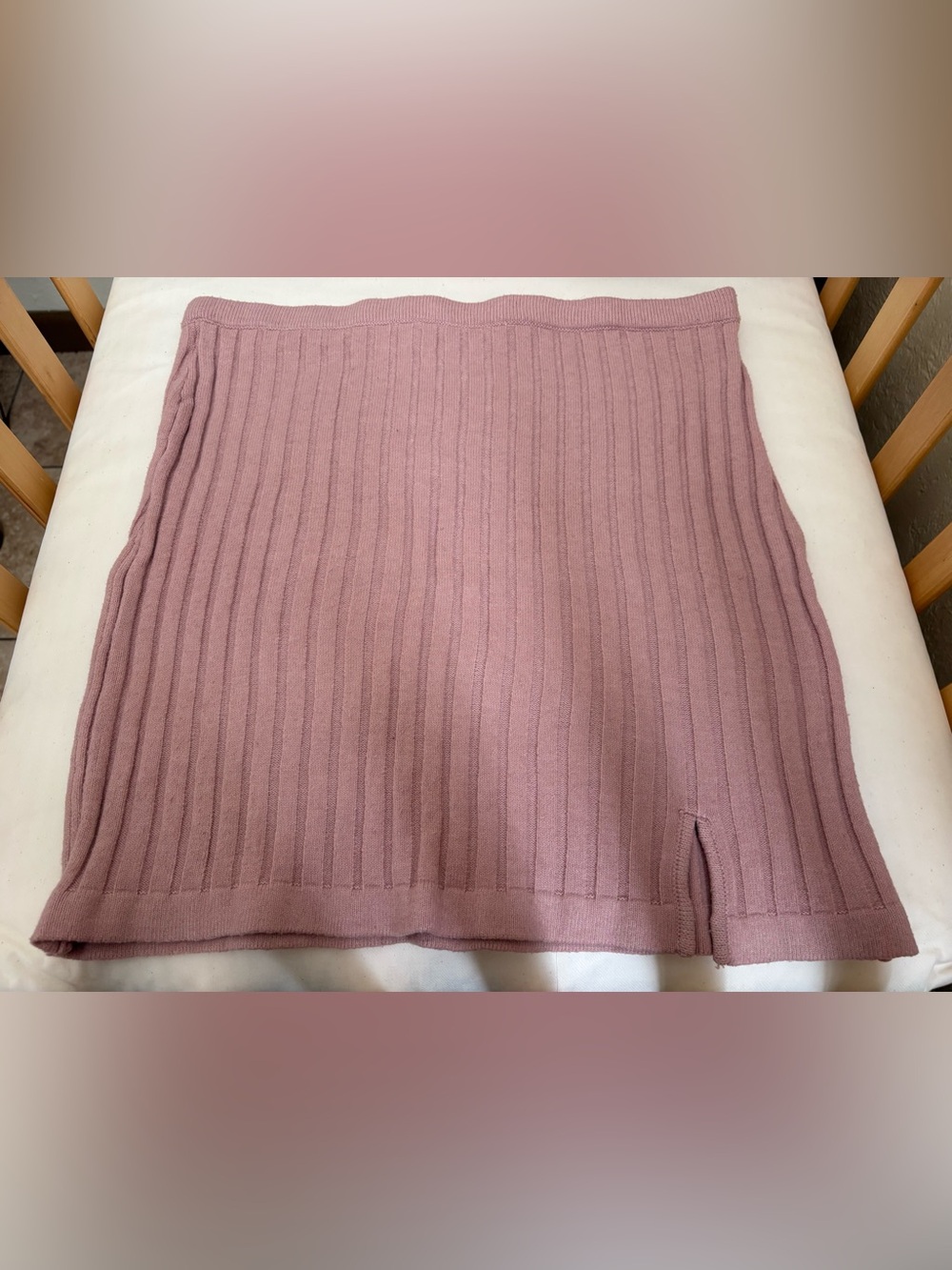 NWOT Lulu's Blush Ribbed Knit Skirt Size XL